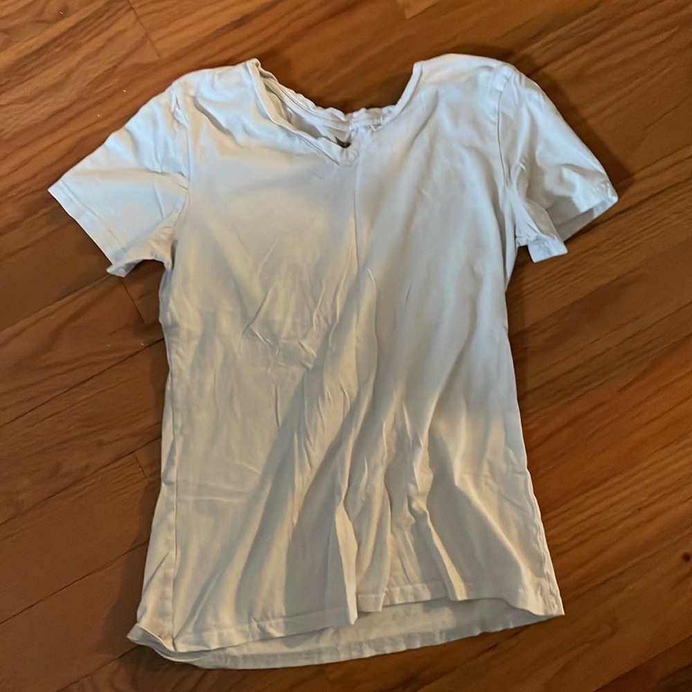 White Faded Glory V-Neck Tee